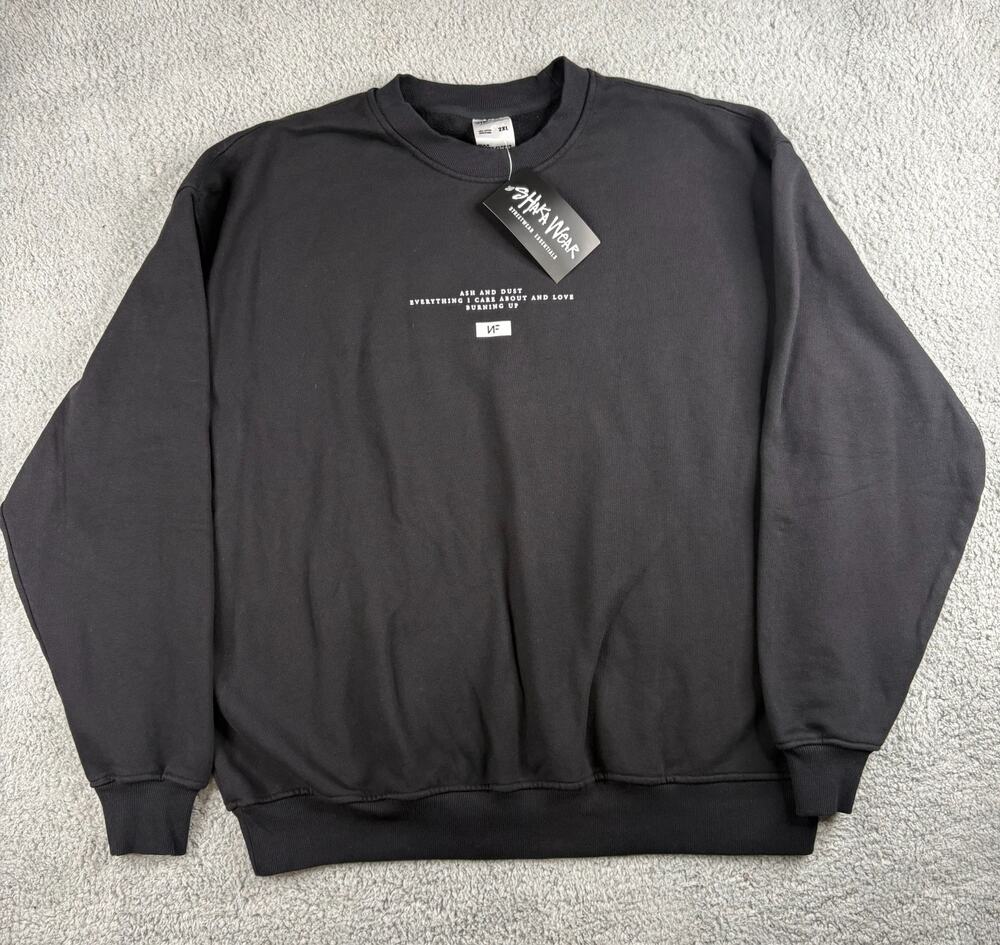 Shaka Wear Pullover Sweatshirt Men's Size 2XL Black Fleece Long Sleeves Cotton